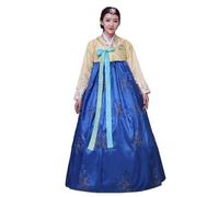 AIHERQG Robe Traditionnelle Coréenne Hanbok for Femme, Costume De Danse De Mariage Coréen, Costume Oriental Dae Jang Geum for La Scène.(Blue,XL)