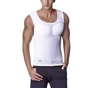AIHERQG T-Shirt Gainant for Homme, Faux Muscles, Respirant et Confortable, rembourré(White,S)