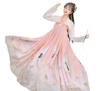 AIHERQG Vêtements traditionnels chinois Hanfu, ensemble jupe féerique brodée for femmes, Costumes de Cosplay(Gold,M)