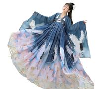 AIHERQG Vêtements traditionnels chinois Hanfu, ensemble jupe féerique brodée for femmes, Costumes de Cosplay(Ivory,M)