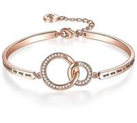 Aihitero Step Bracelet jonc d'anniversaire pour belle-mère, fille, belle-sœur, « Marriage Made Us Family Love Made You My Mom/Daughter/Sister », bijou personnalisé pour femme et fille, cadeau de Noël
