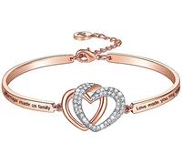 Aihitero Step Bracelet jonc d'anniversaire pour belle-mère, fille, belle-sœur, « Marriage Made Us Family Love Made You My Mom/Daughter/Sister », bijou personnalisé pour femme et fille, cadeau de Noël