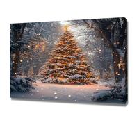 AIHNBF Art Mural Sapin de Noël Paysage Hivernal Enneigé Décoration Festif Forêt Magique Impression Toile Saison des Fêtes Tableau Maison Ambiance 80 x 120 cm