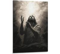 AIHNBF Art Murale sur Toile Jésus Christ Religieuse Spirituelle - Décoration Chrétienne Inspirante pour Salon, Chambre, Espace de Prière 50 x 75 cm