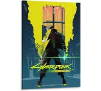 AIHNBF Cyberpunk Edgerunners Anime Décoration Murale David Martinez Affiche Paysage Urbain Néon Toile Imprimée Science-Fiction Futurs Décor Salle de Gaming Bureau Salon 40x60cm