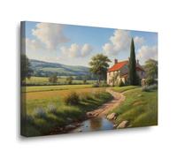 AIHNBF Tableau Paysage Campagne Paisible Toile - Décoration Murale Style Ferme pour Salon, Chambre, Bureau - Scène Nature Idyllique 40 x 60 cm