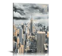 AIHNBF Tableau Toile Empire State Building Iconique New York Ville Art Mural Moderne Urbain pour Décoration Maison Bureau 30 x 45 cm