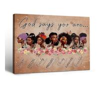 AIHNBF Toile Murale Inspirante Dieu Dit Que Tu Es pour Femmes - Unique Spéciale Adorable Précieuse Forte Pardonnée Magnifique, Décoration Chrétienne Foi 20 x 30 cm