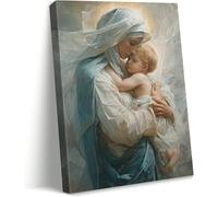 AIHNBF Toile Murale Vierge Marie et Enfant Jésus - Impression d'Art Religieux Madonna et Enfant pour Décoration Spirituelle 80 x 120 cm