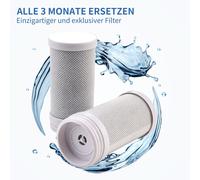 AiHom 2 Pack Filtre à Eau pour Robinet, Cartouches pour Robinet, Filtre à Eau Potable pour Maison, Système de Filtration au Charbon Actif pour