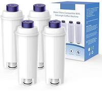 Aihomego Filtre de machine à café pour filtre DLSC002, filtre à eau avec adoucisseur à charbon actif, filtre à eau compatible avec ECAM, Esam, ETAM, BCO, EC. (Paquet de 4)