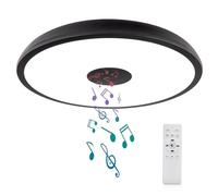 AIHONKON Noir Plafonnier LED étanche, lampe musicale avec Haut - parleur Bluetooth,avec fonction de gradation, fonction de changement de couleur RGB, pour salle de bain, chambre à coucher