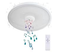 AIHONKON Plafonnier LED étanche, lampe musicale avec Haut - parleur Bluetooth,avec fonction de gradation, fonction de changement de couleur RGB, pour salle de bain, chambre à coucher