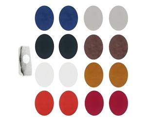 Aihoom 16pcs Patchs Thermocollants Ovales pour Coudes, Kit de Patches en Tissu à Repasser pour Renforts de Vêtements, Appliques de Couture pour Coudières et Genoux (11 x 14cm)