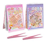 Aihoom 2 Pièces 3D Autocollants de Scène, Autocollants Décoratifs, 3D House Stickers, Style Cartoon et Finition en Relief, Miniature Autocollants 3D pour Adultes, Enfants (Rose et Violette)