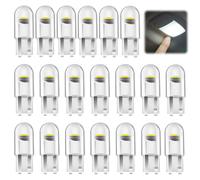 Aihoom 20 pcs Ampoules LED W5W T10 pour Voiture, 12V 6500K, Anti-Erreur, Auto, Intérieur, Canbus, 120LM COB, pour Éclairage Intérieur, Veilleuse, Remplacement Lampe de Position, Plaque, Dôme (Blanc)