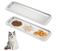 AIHSUMC Lot de 2 gamelles extra larges en acier inoxydable pour chats à visage plat et antidérapantes