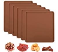 AIHSUMC Lot de 6 feuilles de déshydrateur en silicone avec bord, tapis antiadhésif, film de déshydratation réutilisable pour déshydrateur automatique