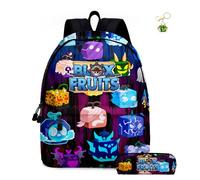 AII Lover Lot de 2 sacs à dos de jeu d'anime avec porte-clés, 40,6 cm mignon imprimé 3D cartable grande capacité pour garçon et fille, Noir , 10in