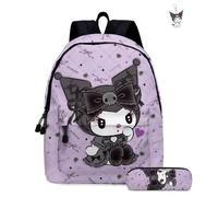 AII Lover Lot de 2 sacs à dos japonais kawaii avec trousse à crayons, 40,6 cm, mignon imprimé 3D, cartable pour garçon et fille, cartable (D), D, 10in