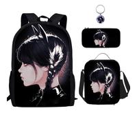 AII Lover Lot de 3 porte-clés pour sac à dos Mercredi, 41,9 cm, léger, impression 3D, grande capacité, sac de voyage, camping, sac d'école., b, 16.5in