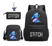 AII Lover Lot de 3 sacs à dos avec porte-clés, 43,2 cm avec motif dessin animé, sac à déjeuner haute capacité, cartable pour garçon et fille., C, 10in