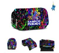 AII Lover Trousse à crayons arc-en-ciel avec porte-clés, double fermeture éclair, grande capacité, sac à cosmétiques, sac à stylos, cadeau portable., a, Organiseur de sac