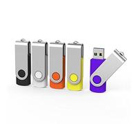 Aiibe Lot de 5 clés USB 4 Go (5 couleurs : noir, rouge, jaune, blanc, violet)