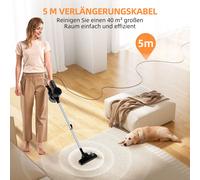 Aiibot Aspirateur à manche,25000Pa Aspirateur avec cordon,5m de câble d'alimentation,4-en-1Systèmes de filtration,800W,pour sols durs tapis,1.6L,Noir