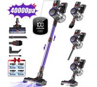 Aiibot Aspirateur balai sans fil, 40000Pa Aspirateur sans fil,écran tactile intelligent, 520W, 2200 mAh, 50 minutes,Filtration 5-en-1, 4 filtres HEPA