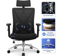 Aiibot Chaise de bureau ergonomique, 5D soutien lombaire chaise de bureau,avec appui-tête, grands accoudoirs chaise de bureau,chaise pivotante,fauteuil de direction,capacité de charge 155kg
