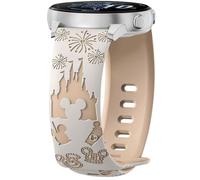 AiiBowy 20mm Bracelet Compatible avec Garmin Forerunner 70 43mm/170 43mm/570 42mm/Vivoactive 6/Vivoactive 5, Sangles Sport Silicone pour Garmin Forerunner 170 Music 43mm Lumière Stellaire+Thé au Lait