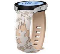 AiiBowy 20mm Bracelet Compatible avec Samsung Galaxy Watch FE/Galaxy Watch 7/6/5 40mm 44mm, Sangles Sport Silicone pour Galaxy Watch 6 Classic 43mm 47mm/Watch 5 Pro 45mm Lumière Stellaire+Thé au Lait