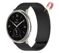 AiiBowy Bracelet 20mm Compatible avec Amazfit T-Rex 3 Pro 44mm/Amazfit Active 2 Square/Active 2/Active/GTR Mini/GTS 4 Mini/GTS 4, Bracelet Silicone Double Magnétique Sport Noir