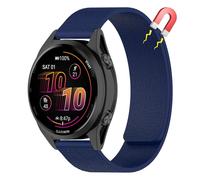 AiiBowy Bracelet 22mm Compatible avec Garmin Forerunner 570 47mm/Venu 3 45mm/Forerunner 265/255/255 Music, Bracelet Silicone Double Magnétique Sport pour Garmin vivoactive 4 Bleu Nuit