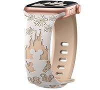 AiiBowy Bracelet Compatible avec Apple Watch 42mm 40mm 41mm 38mm, Sangles Sport Silicone pour iWatch SE 3/SE 2/SE/Series 11/10/9/8/7/6/5/4/3/2/1 Lumière Stellaire+Thé au Lait