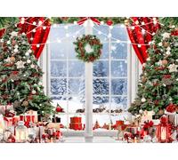 AIIKES 7x5ft Toile de Fond de Photographie de Noël Fond de Fenêtre de Noël XY72