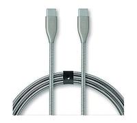 aiino Helmet - Câble métallique USB-C vers USB-C [Certifié MFI] de 1m, Charge et Synchronisation Rapide, Antinode, Compatible avec iPhone 12 Mini/12/12 Pro/PRO Max/SE/11/11 Pro/11 PRO Max - Argent