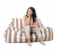 Aiire Fauteuil Pouf Extérieur de Luxe - [180x140] Moderne Pouffe Géant avec Rembourrage en Oléfine Premium - Adulte ou Ado - Gros Bean Bag Chair XXL pour Piscine, Jardin ou Terrasse Beige