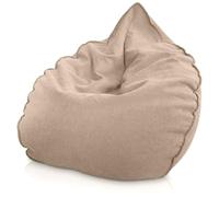 Aiire Fauteuil Pouf Salon Design - Pouffe Poire Interieur Adulte ou Ado avec Remplissage pour Décoration de la Chambre - Gros Bean Bag XXL ou Coussin de Sol Beige