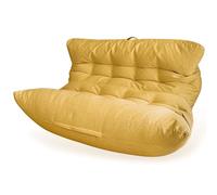 Aiire Fauteuil Pouf Salon Double - Pouffe Géant XXL pour 2 Personnes avec Remplissage Inclus, Idéal pour Lecture, Gaming ou Détente - Bean Bag Lit Enfant et Canapé Adulte pour Chambre Jaune