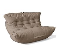 Aiire Fauteuil Pouf Salon Double - Pouffe Géant XXL pour 2 Personnes avec Remplissage Inclus, Idéal pour Lecture, Gaming ou Détente - Bean Bag Lit Enfant et Canapé Adulte pour Chambre Marron