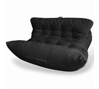 Aiire Fauteuil Pouf Salon Double - Pouffe Géant XXL pour 2 Personnes avec Remplissage Inclus, Idéal pour Lecture, Gaming ou Détente - Bean Bag Lit Enfant et Canapé Adulte pour Chambre Noir
