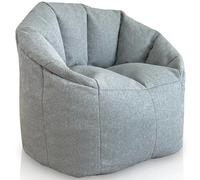 Aiire Fauteuil Pouf Salon Moderne - Canapé Pouffe Géant Interieur Adulte ou Ado avec Remplissage pour Décoration de la Chambre - Gros Bean Bag XXL ou Coussin de Sol Gris