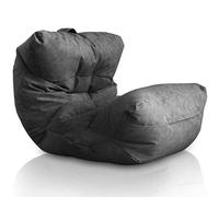 Aiire Fauteuil Pouf Salon Moderne - Pouffe Géant Interieur Adulte ou Ado avec Remplissage pour Décoration de la Chambre - Gros Bean Bag XXL ou Coussin de Sol Gris Foncé