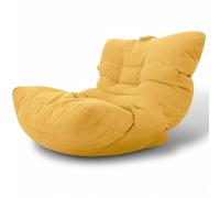 Aiire Fauteuil Pouf Salon Moderne - Pouffe Géant Interieur Adulte ou Ado avec Remplissage pour Décoration de la Chambre - Gros Bean Bag XXL ou Coussin de Sol Jaune