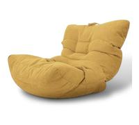 Aiire Fauteuil Pouf Salon Moderne - Pouffe Géant Interieur Adulte ou Ado avec Remplissage pour Décoration de la Chambre - Gros Bean Bag XXL ou Coussin de Sol Moutarde