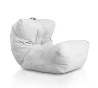 Aiire Fauteuil Pouf Salon Moderne - Pouffe Géant Interieur Adulte ou Ado avec Remplissage pour Décoration de la Chambre - Gros Bean Bag XXL ou Coussin de Sol Blanc