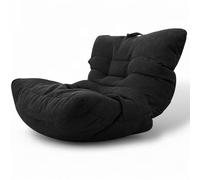 Aiire Fauteuil Pouf Salon Moderne - Pouffe Géant Interieur Adulte ou Ado avec Remplissage pour Décoration de la Chambre - Gros Bean Bag XXL ou Coussin de Sol Noir