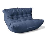 Aiire Fauteuil Pouf Salon Moderne - Pouffe Géant XXL pour 2 Personnes avec Remplissage - Idéal pour Lecture, Gaming ou Détente - Bean Bag Lit Enfant et Canapé Adulte pour Chambre Bleu